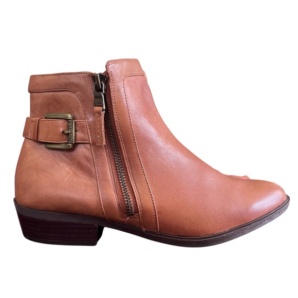Lauren Ralph Lauren Shelli Cognac Side Zip Leather Ankle Boots Size 10 - Picture 4 of 11